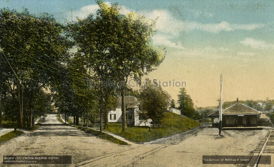 Postcard: Maine Central Depot and Main Street, Whitefield, New Hampshire